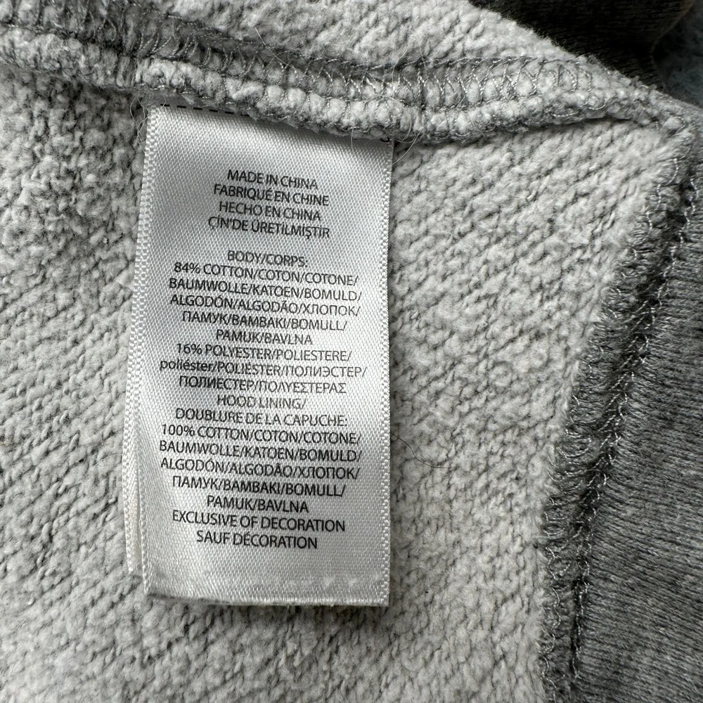 Polo Ralph Lauren Hoodie Kids L 14-16 Full Zip Gray Sweatshirt Pocket Distressed